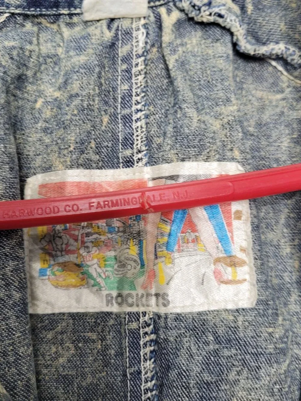 Rockets vintage acid wash grunge denim trench duster indie unique jacket medium